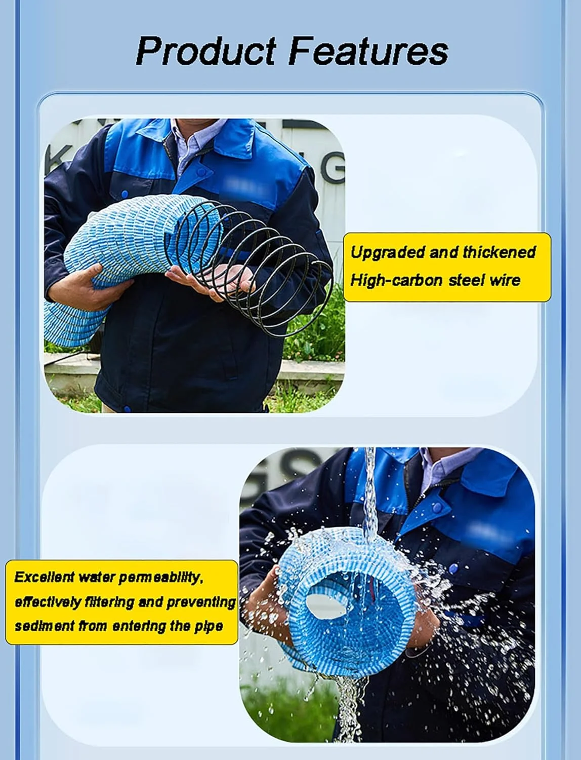 لوله زهکشی فرانسوی سوراخ دار، لوله زهکشی انعطاف پذیر پارچه ای نبافته برای فضای باز حیاط/چمن/پاسیو/محوطه سازی، زهکشی زمین (100 میلی متر، 4 متر) لوله زهکشی فرانسوی سوراخ دار، لوله زهکشی انعطاف پذیر پارچه ای نبافته برای فضای باز حیاط/چمن/پاسیو/محوطه سازی، زهکشی زمین (100 میلی متر، 4 متر)