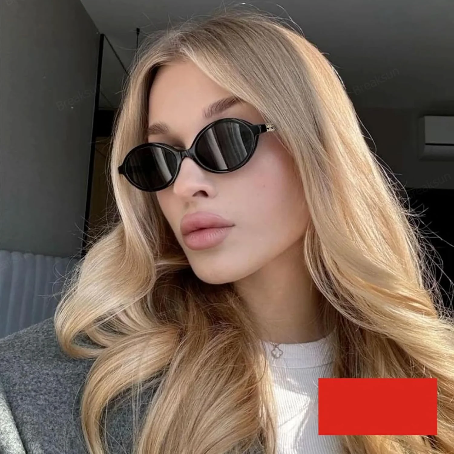 عینک آفتابی بیضی رترو KASTWAVE برای زنان و مردان، 2 عدد عینک آفتابی گرد بیضی مد روز با کیف چرمی، سایه های سبک Viatage دهه 90، محافظت UV400 عینک رترو بیضی شکل برای رانندگی در فضای باز