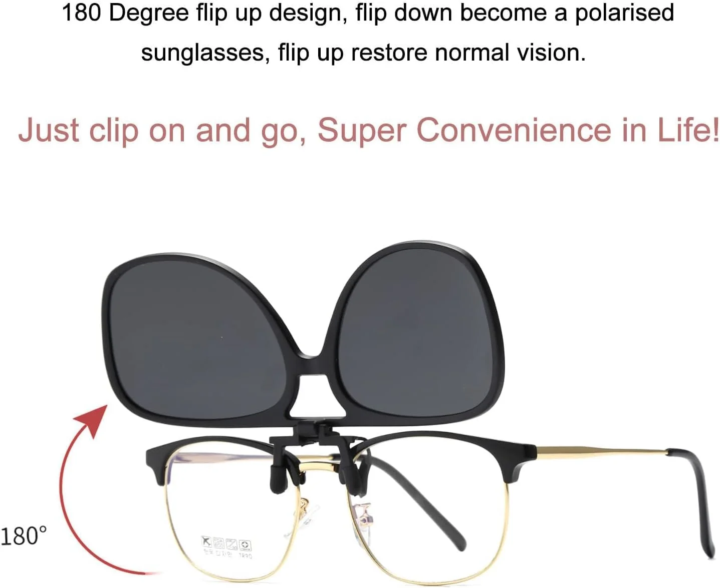 عینک آفتابی کلیپسی خلبانی پلاریزه KASTWAVE برای آقایان و بانوان - مناسب برای عینک های طبی، طراحی رترو با پل دوبل، محافظت UV400 برای رانندگی