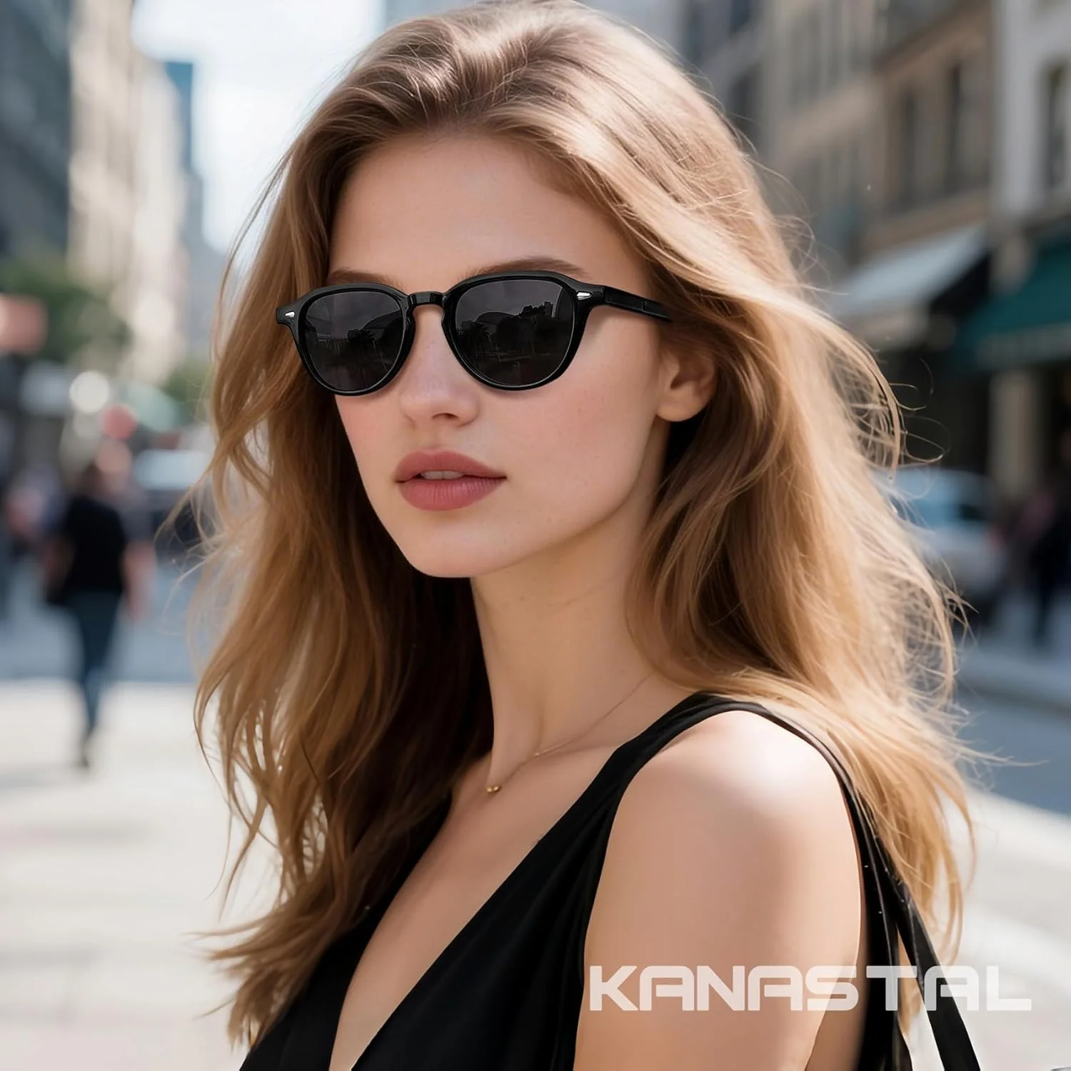 عینک آفتابی گرد استات KANASTAL برای مردان و زنان، عینک آفتابی پلاریزه مردانه وینتیج 2025، عینک زنانه طراح مد روز، محافظت UV400، سایه های دایره ای کلاسیک رترو