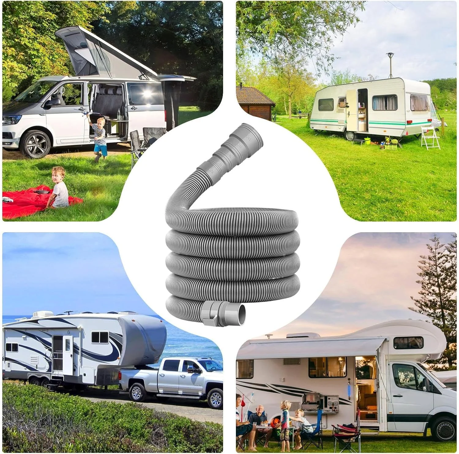 کیت شلنگ فاضلاب RV - لوله تخلیه ضد نشت کاروان، شلنگ تاشو قابل تنظیم برای تعمیر مسافرت تعطیلات در فضای باز، وسیله نقلیه، ساحل، کمپینگ کیت شلنگ فاضلاب RV - لوله تخلیه ضد نشت کاروان، شلنگ تاشو قابل تنظیم برای تعمیر مسافرت تعطیلات در فضای باز، وسیله نقلیه، ساحل، کمپینگ