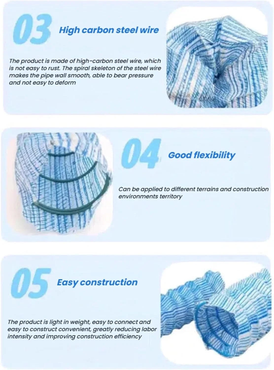 لوله زهکشی فرانسوی سوراخ دار راه راه 2/3/4 اینچی، لوله های زهکشی نفوذی نرم، لوله زهکشی منظره قابل نفوذ برای حیاط و چمن (10 سانتی متر / 3.9 اینچ، طول 1000 سانتی متر (32.8 فوت))