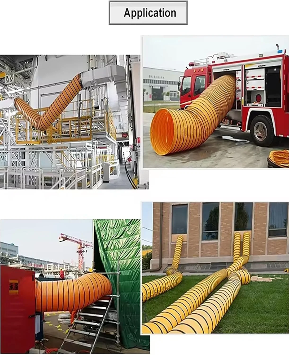 لوله خرطومی PVC برای دمنده، لوله انعطاف پذیر خروجی هوا، تهویه مقاوم در برابر شعله برای آشپزخانه ها، سایت های ساختمانی به طول 2 متر (60 سانتی متر / 23.62 اینچ)