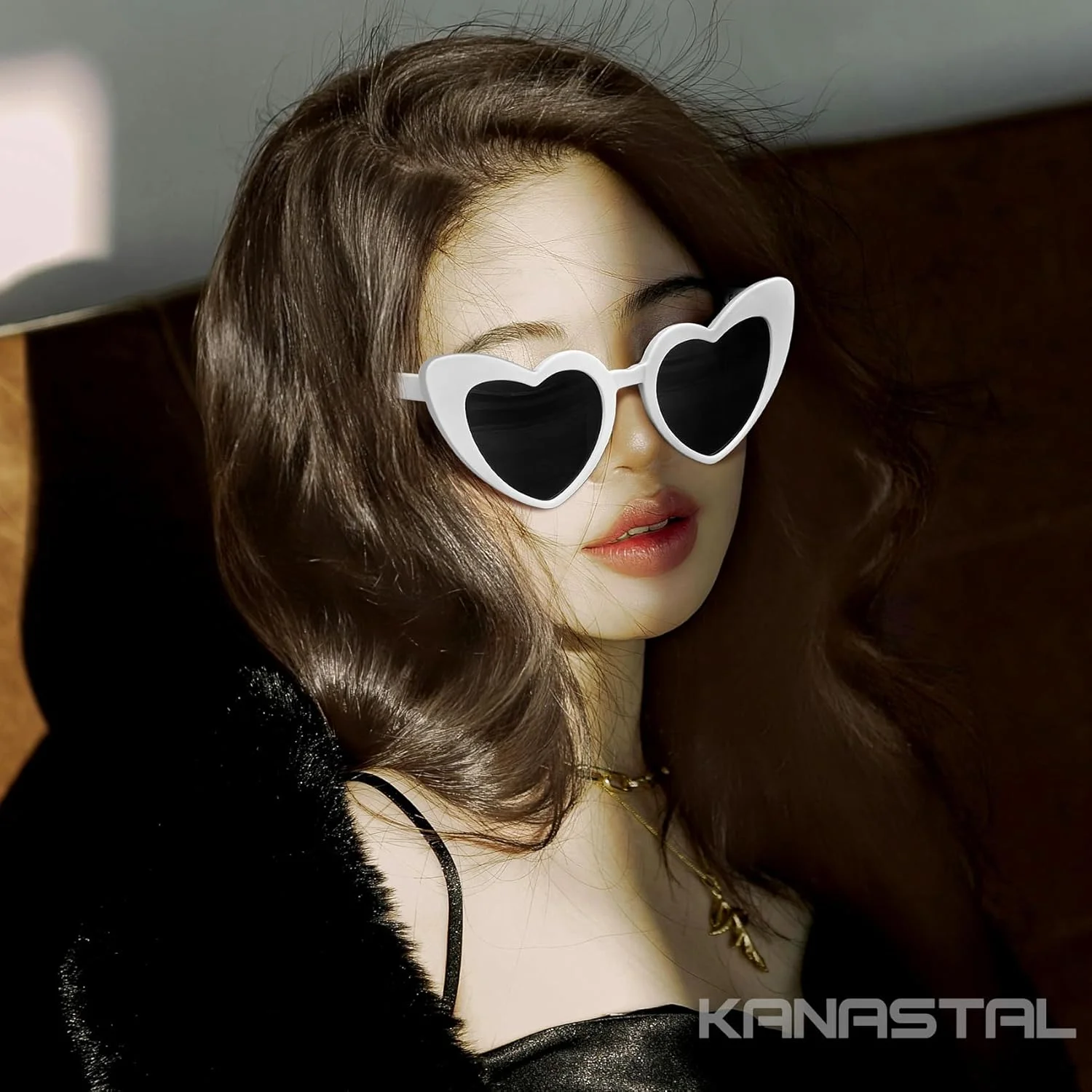 عینک آفتابی قلبی بزرگ و محافظت بالا KANASTAL، مناسب برای استفاده روی عینک طبی، ضخیم، زنانه و مردانه، شیک، UV400، مناسب مهمانی، عروسی و استفاده روزانه