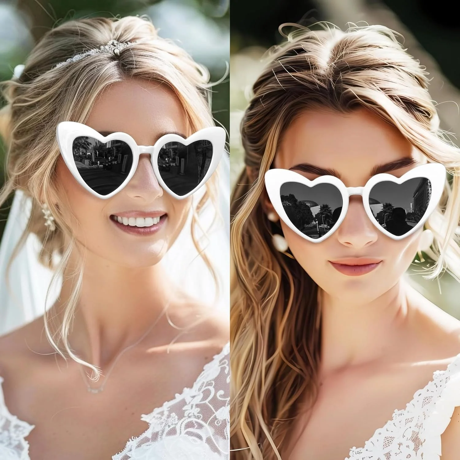 عینک آفتابی قلبی بزرگ و محافظت بالا KANASTAL، مناسب برای استفاده روی عینک طبی، ضخیم، زنانه و مردانه، شیک، UV400، مناسب مهمانی، عروسی و استفاده روزانه