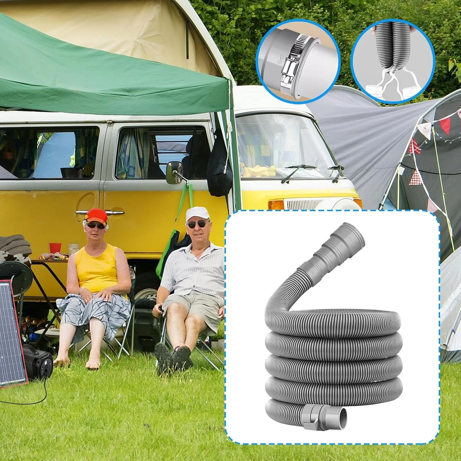 شیلنگ فاضلاب برای RV، لوله تخلیه کاروان، شیلنگ تاشو قابل تنظیم برای تعمیرات، تعطیلات، مسافرت در فضای باز، وسیله نقلیه، ساحل، کمپینگ شیلنگ فاضلاب برای RV، لوله تخلیه کاروان، شیلنگ تاشو قابل تنظیم برای تعمیرات، تعطیلات، مسافرت در فضای باز، وسیله نقلیه، ساحل، کمپینگ