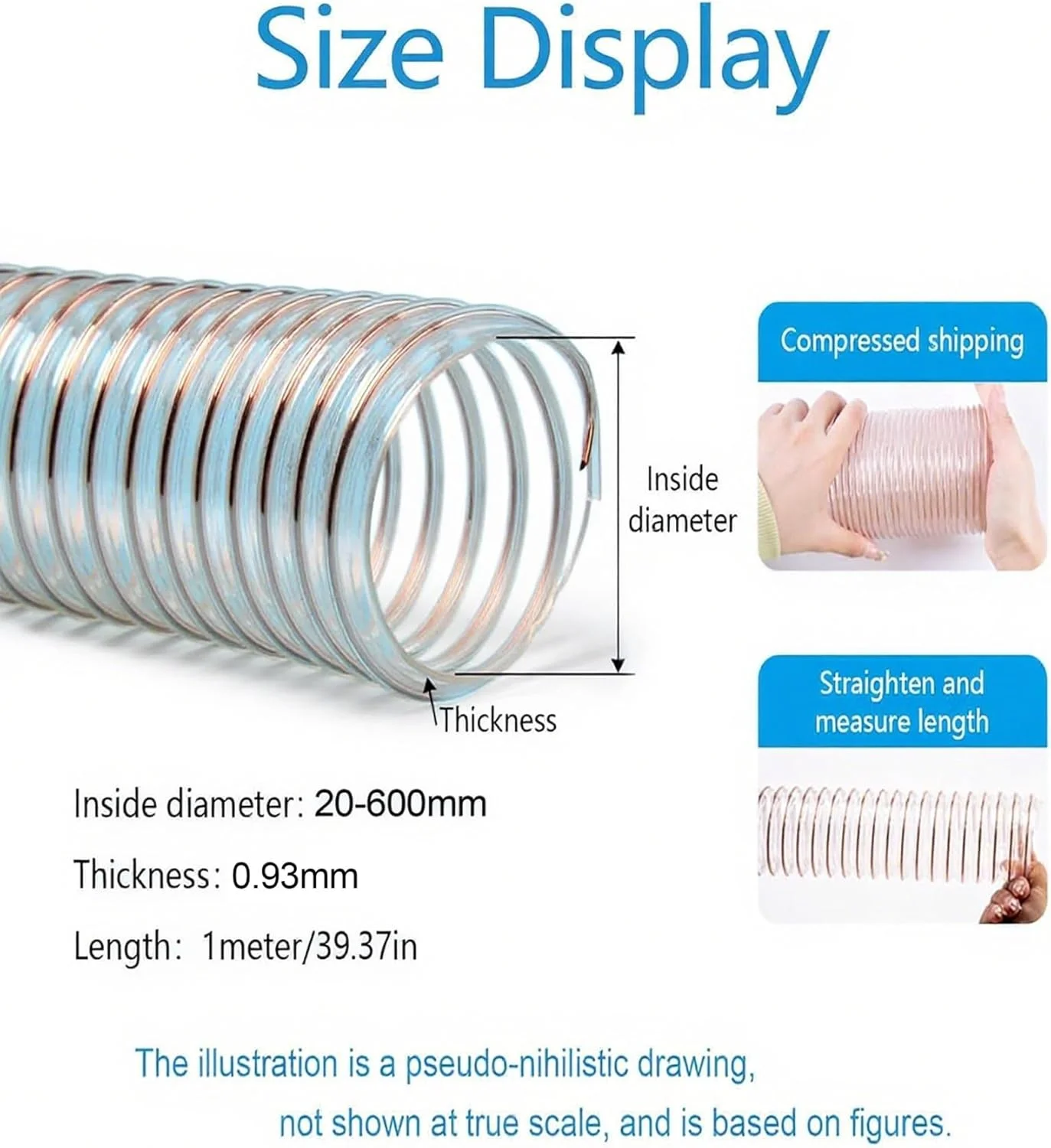 شلنگ جاروبرقی جداکننده گرد و غبار انعطاف پذیر، ضخامت 0.93 میلی متر، شلنگ پلی یورتان PU مقاوم در برابر سوراخ شدن با سیم فولادی روکش مس (130 میلی متر / 5.1 اینچ) شلنگ جاروبرقی جداکننده گرد و غبار انعطاف پذیر، ضخامت 0.93 میلی متر، شلنگ پلی یورتان PU مقاوم در برابر سوراخ شدن با سیم فولادی روکش مس (130 میلی متر / 5.1 اینچ)