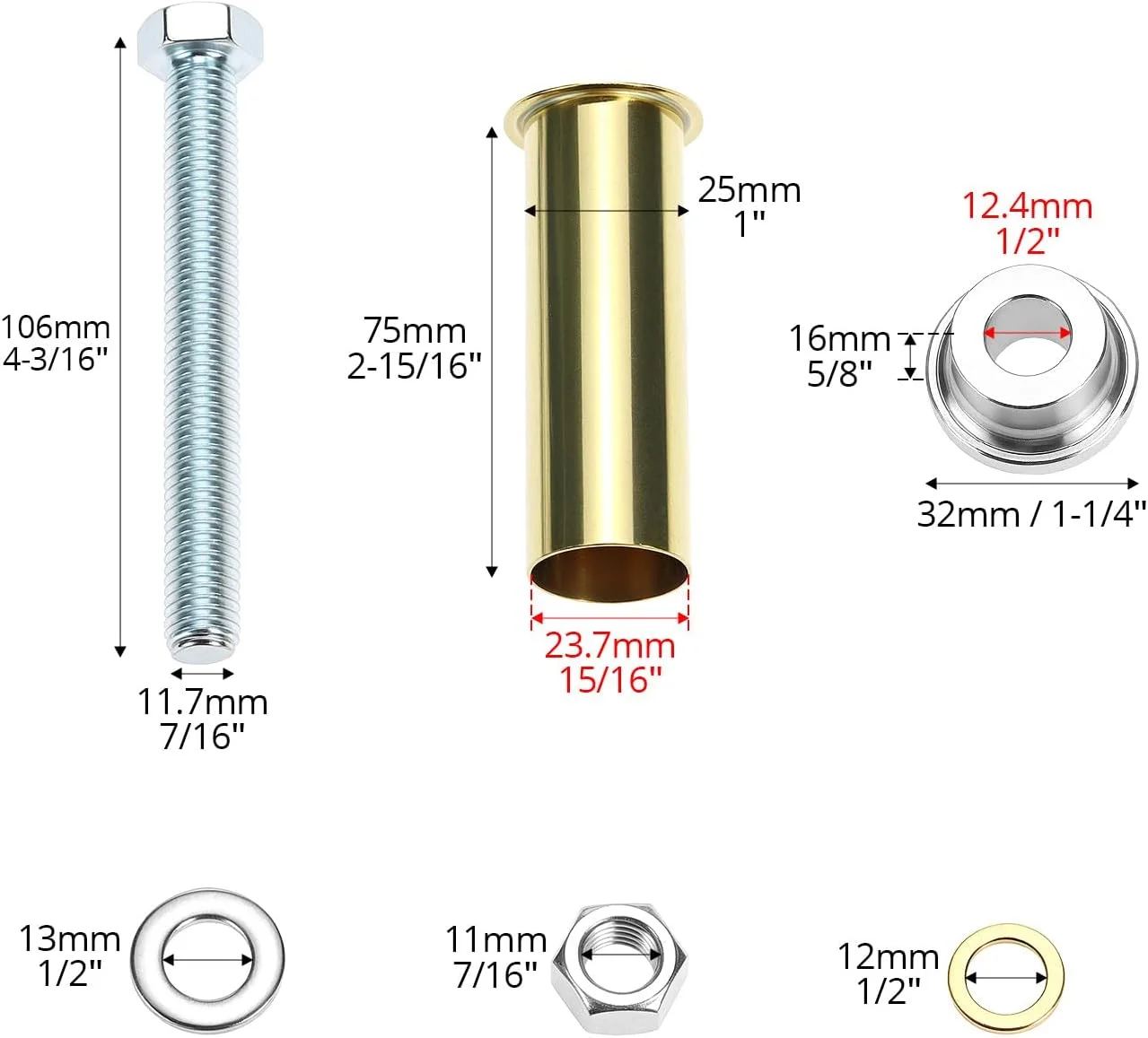 ابزار لوله گشادکننده 1 اینچی QWORK و مجموعه لوله تخلیه برنجی، 2 عدد ابزار لبه برگردان لوله تخلیه، درپوش تخلیه قایق 3 اینچ در 1 اینچ