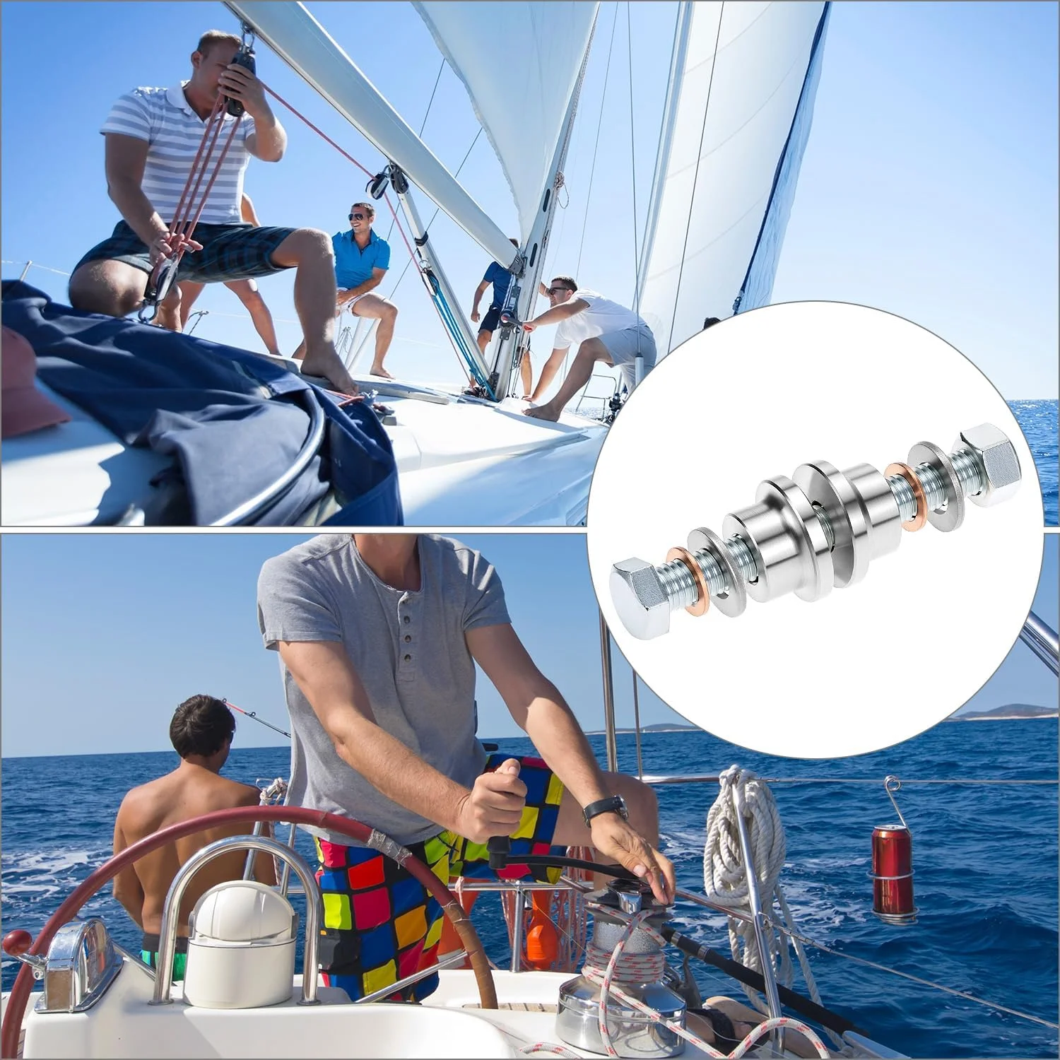 ابزار لوله گشادکننده 1 اینچی QWORK و مجموعه لوله تخلیه برنجی، 2 عدد ابزار لبه برگردان لوله تخلیه، درپوش تخلیه قایق 3 اینچ در 1 اینچ