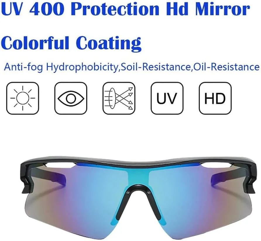 عینک آفتابی ورزشی Joyzzz مردانه، عینک آفتابی مخصوص دویدن مردانه، عینک ورزشی مردانه و زنانه، عینک های UV 400 مناسب فضای باز برای بیسبال جوانان، دوچرخه سواری، دویدن، رانندگی، ماهیگیری، گلف، موتورسواری