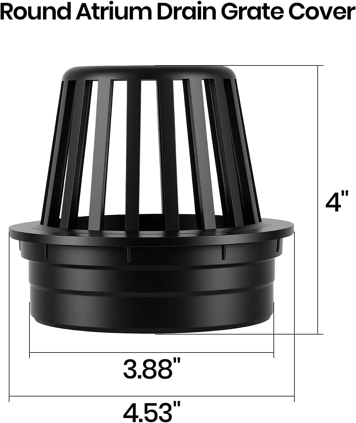(بسته 3 عددی) درپوش توری زهکشی حیاط گرد 4 اینچی Calvana، سازگار با NDS 78A، مناسب برای اتصالات لوله فاضلاب و زهکشی 4 اینچی، ایده آل برای چمنزارهای کوچک، محوطه سازی، پاسیو، پلی اتیلن بسیار سخت، مشکی