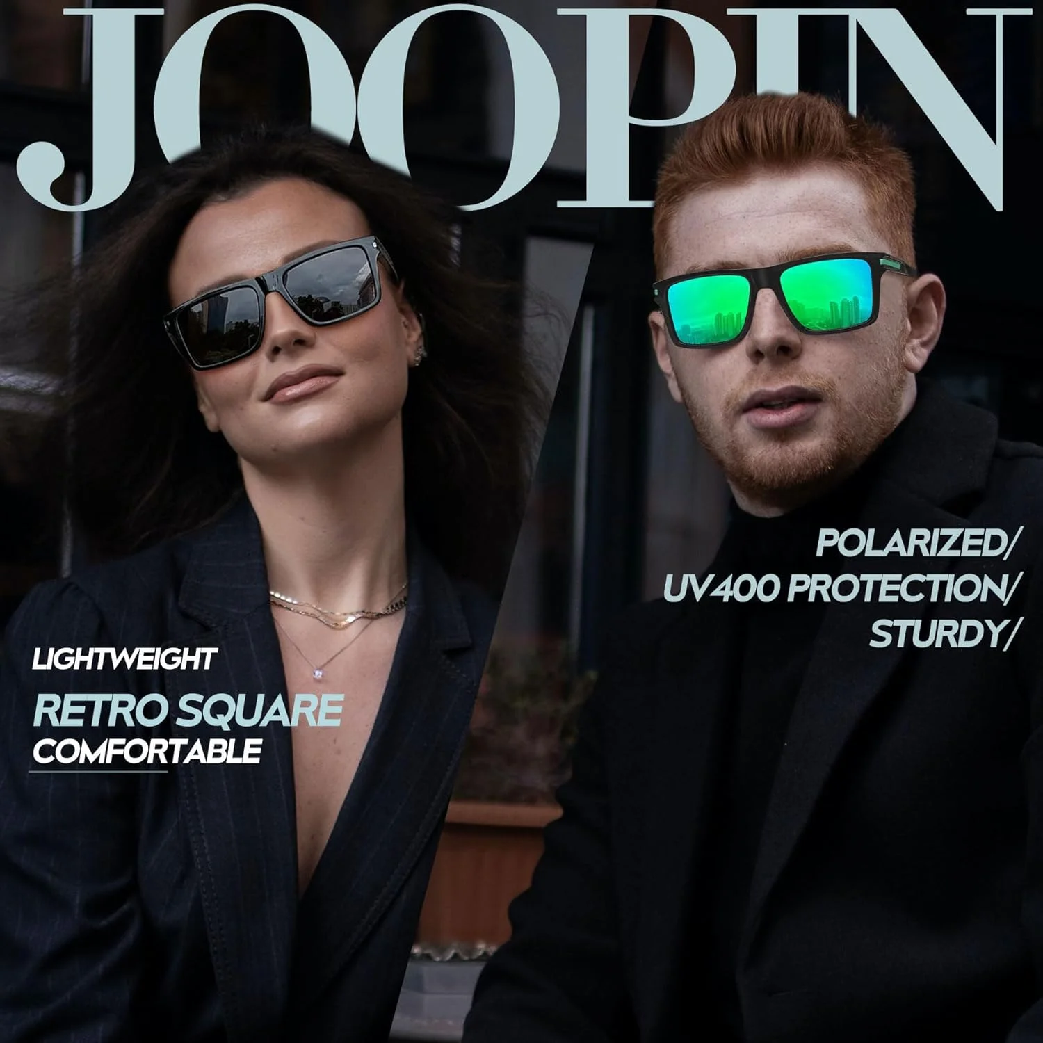 عینک آفتابی Joopin مردانه زنانه، عینک آفتابی مربعی پلاریزه وینتیج با فریم سبک TR90 و محافظت UV400 عینک آفتابی Joopin مردانه زنانه، عینک آفتابی مربعی پلاریزه وینتیج با فریم سبک TR90 و محافظت UV400
