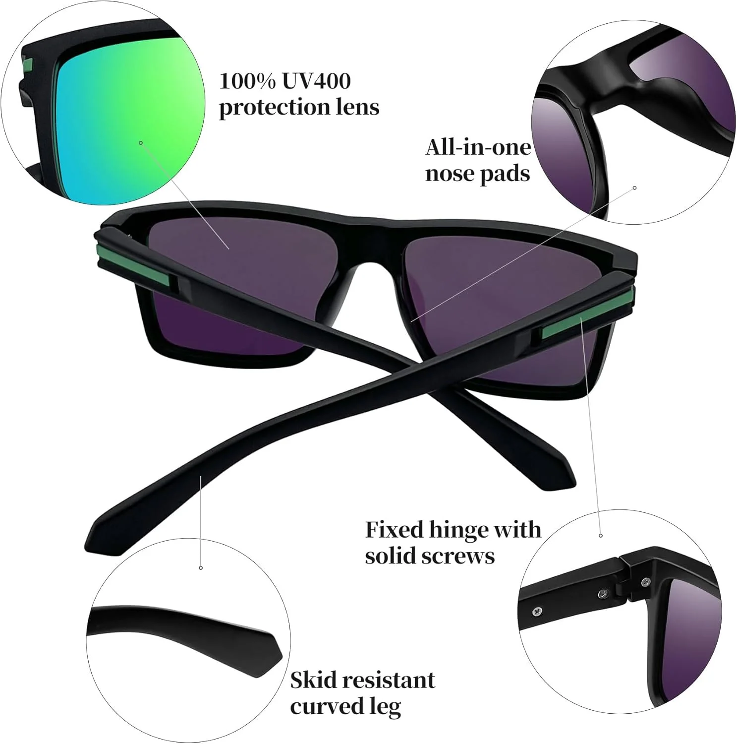 عینک آفتابی Joopin مردانه زنانه، عینک آفتابی مربعی پلاریزه وینتیج با فریم سبک TR90 و محافظت UV400 عینک آفتابی Joopin مردانه زنانه، عینک آفتابی مربعی پلاریزه وینتیج با فریم سبک TR90 و محافظت UV400