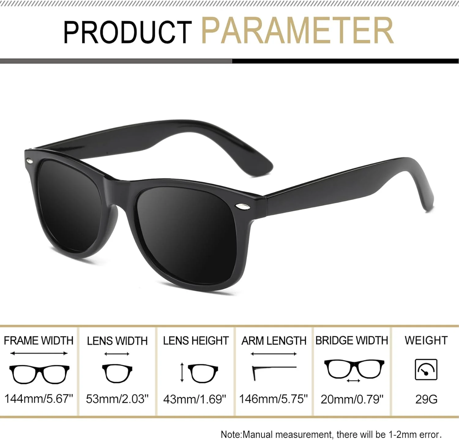 عینک آفتابی پلاریزه Joopin مردانه زنانه، عینک آفتابی مربعی کلاسیک رترو مردانه محافظت UV رانندگی ماهیگیری