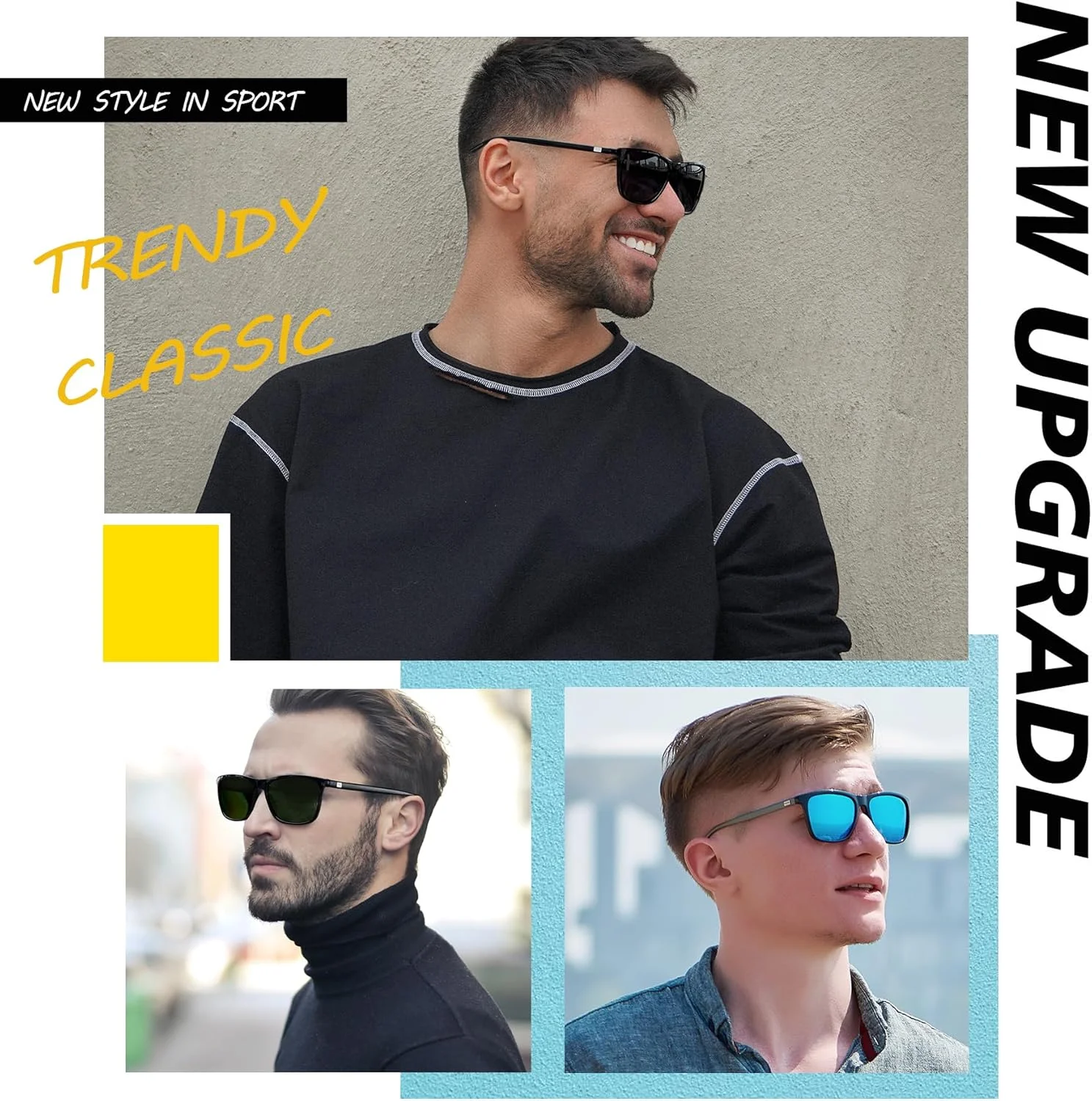 عینک آفتابی پلاریزه مربعی Joopin برای مردان و زنان، عینک آفتابی کلاسیک رترو با محافظت UV400 مناسب رانندگی و ماهیگیری عینک آفتابی پلاریزه مربعی Joopin برای مردان و زنان، عینک آفتابی کلاسیک رترو با محافظت UV400 مناسب رانندگی و ماهیگیری