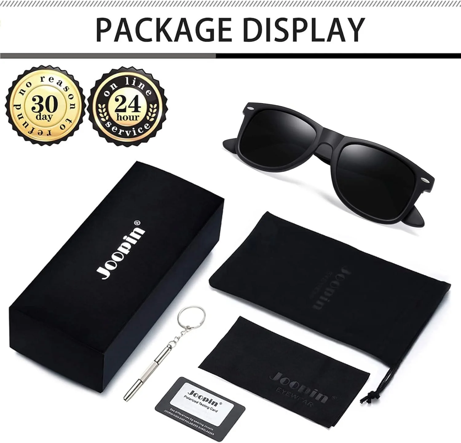 عینک آفتابی پلاریزه Joopin مردانه زنانه، عینک آفتابی مربعی کلاسیک رترو مردانه محافظت UV رانندگی ماهیگیری