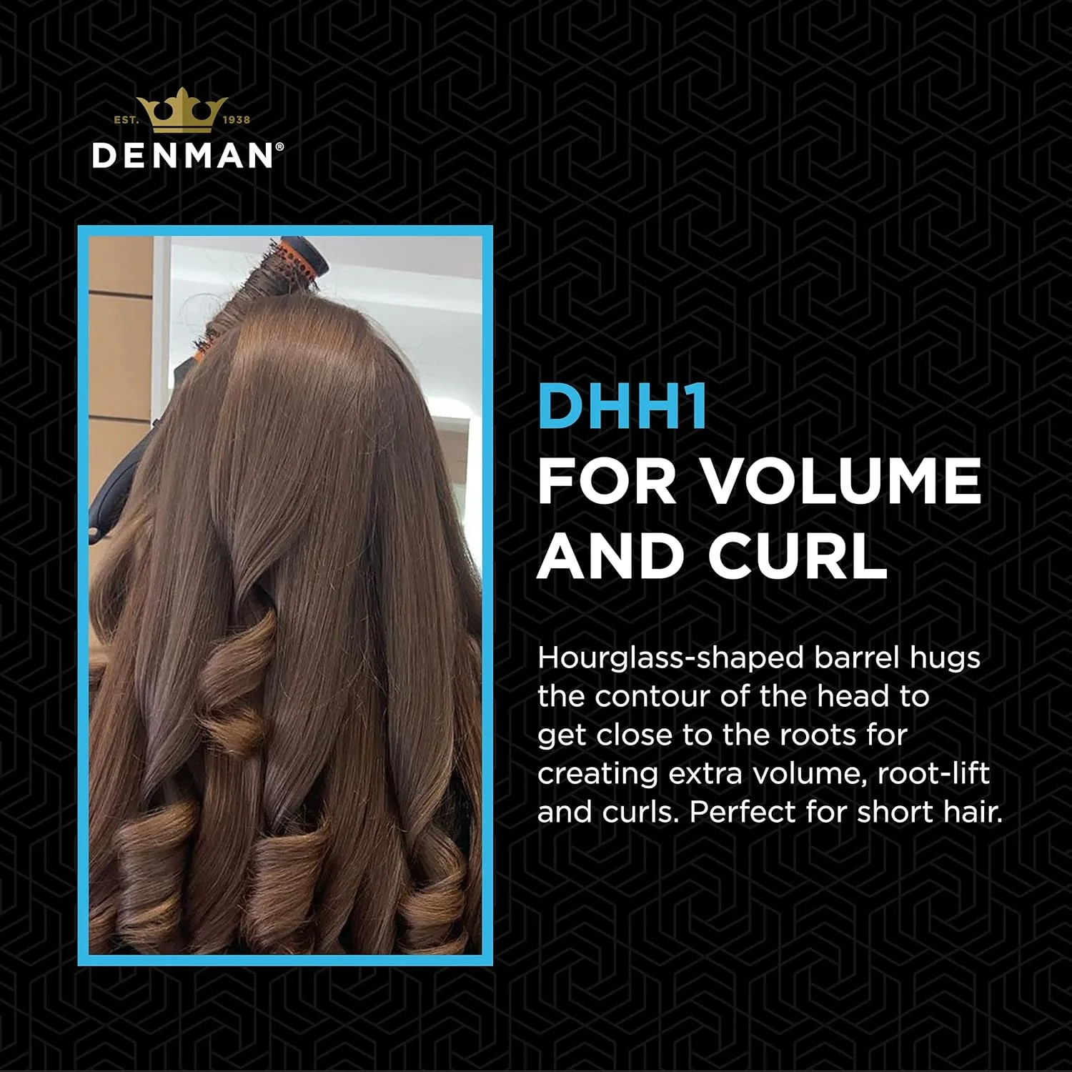 برس حرارتی سرامیکی کوچک دنمن مدل DHH1H - برس فر کننده مو برای خشک کردن، صاف کردن، ایجاد فرهای مشخص، حجم دادن و بلند کردن ریشه - نارنجی