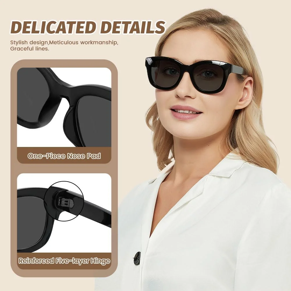 عینک آفتابی مطالعه JiSoo زنانه/مردانه طرح لاک پشتی قهوه ای، عینک آفتابی مطالعه شیک و بزرگ UV400، غیر تدریجی عینک آفتابی مطالعه JiSoo زنانه/مردانه طرح لاک پشتی قهوه ای، عینک آفتابی مطالعه شیک و بزرگ UV400، غیر تدریجی