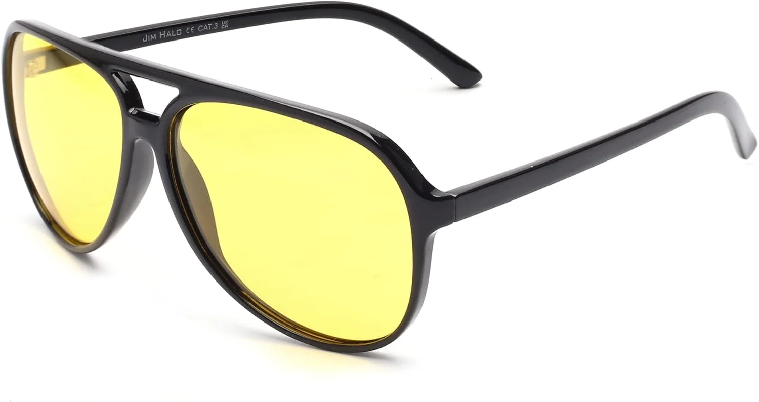 عینک آفتابی پلاریزه JIM HALO مردانه زنانه مدل خلبانی رترو مناسب رانندگی و ماهیگیری