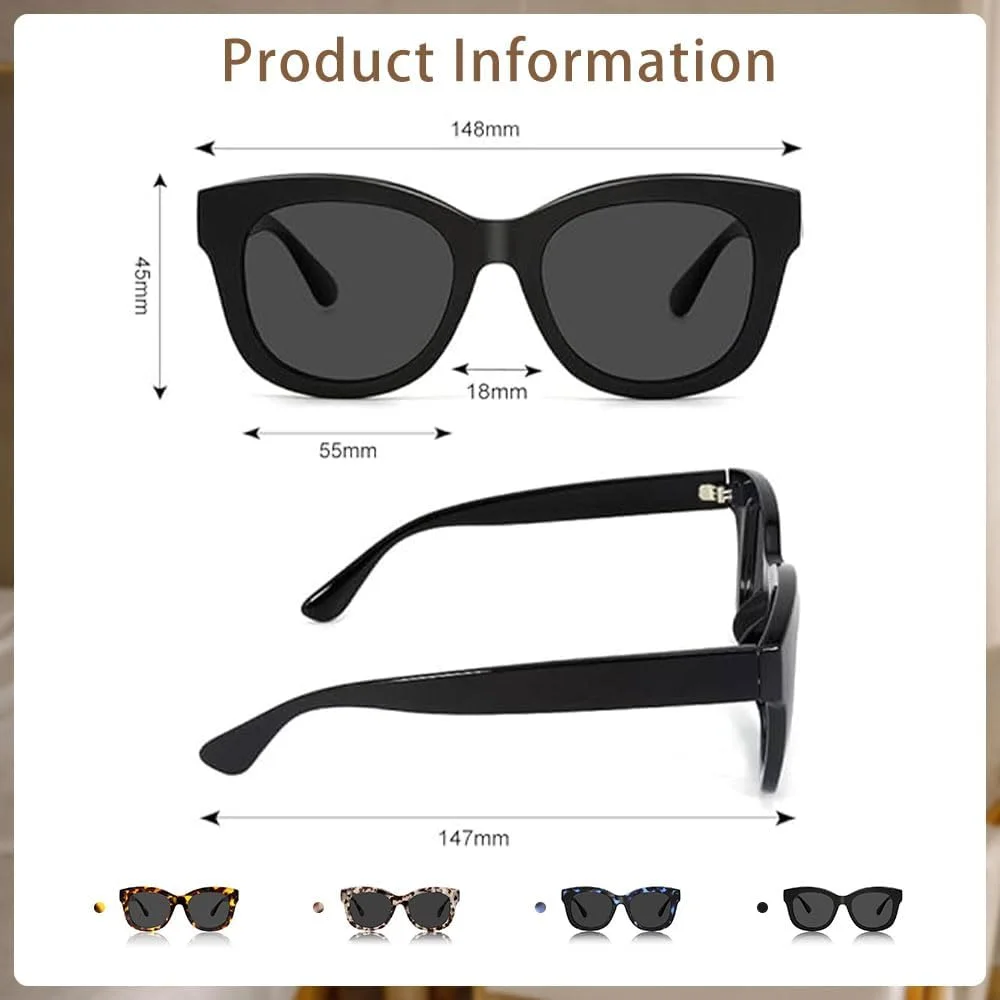 عینک آفتابی مطالعه JiSoo زنانه/مردانه طرح لاک پشتی قهوه ای، عینک آفتابی مطالعه شیک و بزرگ UV400، غیر تدریجی عینک آفتابی مطالعه JiSoo زنانه/مردانه طرح لاک پشتی قهوه ای، عینک آفتابی مطالعه شیک و بزرگ UV400، غیر تدریجی