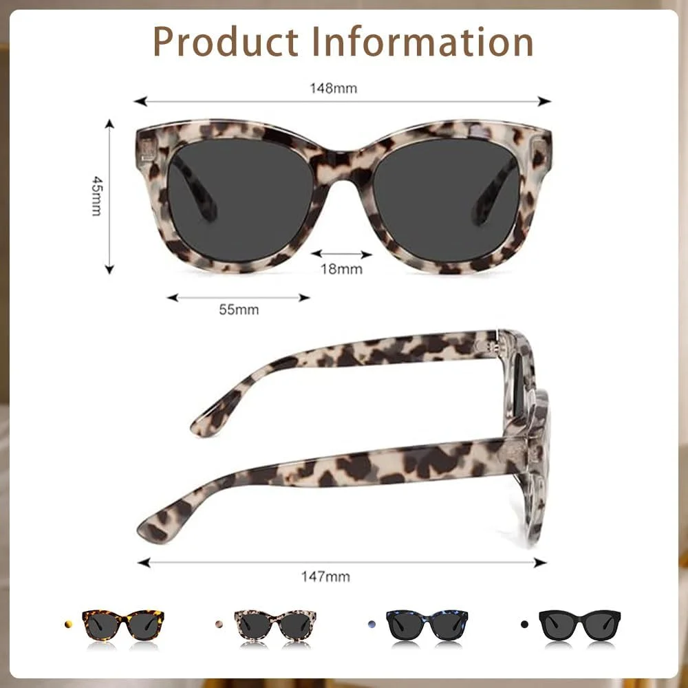 عینک مطالعه بزرگ JiSoo برای زنان و مردان، عینک مطالعه شیک زنانه با فریم بزرگ