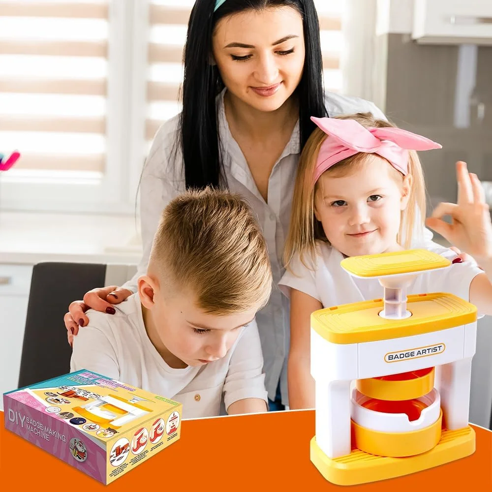 دستگاه دکمه ساز LYPPUL، کیت ساخت بج 55 میلی متری، دستگاه پرس بج با 48 عدد قطعات دکمه، برش دایره ای و استیکرهای زیبا، کیت ساخت پین گرد DIY برای هدایای مهمانی کودکان دستگاه دکمه ساز LYPPUL، کیت ساخت بج 55 میلی متری، دستگاه پرس بج با 48 عدد قطعات دکمه، برش دایره ای و استیکرهای زیبا، کیت ساخت پین گرد DIY برای هدایای مهمانی کودکان