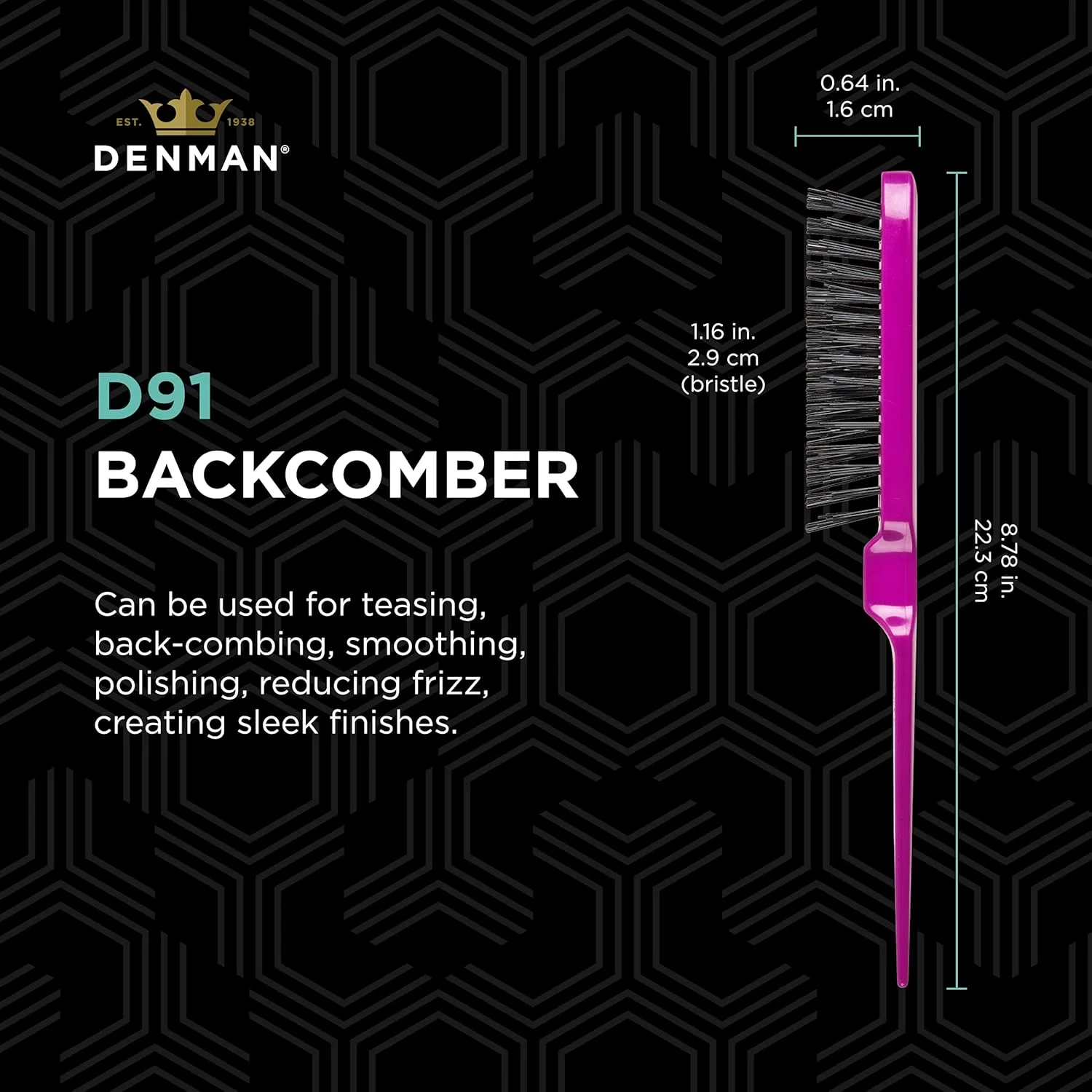 برس مو دنمن D91 مدل DRESS-OUT بنفش