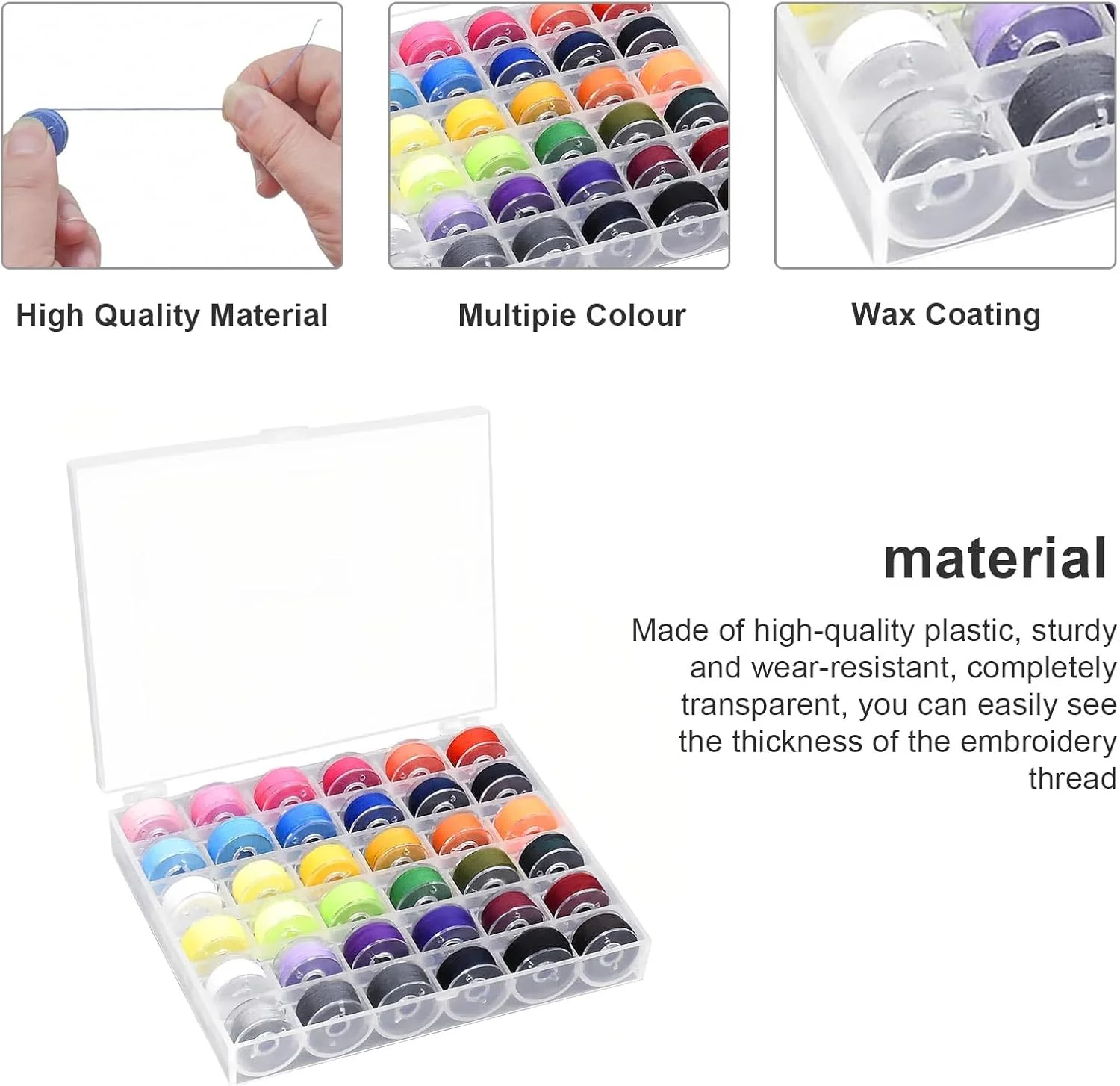 ماسوره چرخ خیاطی LWLWA، 36 عدد ماسوره چرخ خیاطی به همراه 36 رنگ نخ خیاطی، جعبه ماسوره شفاف، ماسوره نخ زیر، ماسوره چرخ خیاطی مناسب چرخ خیاطی، لباس ماسوره چرخ خیاطی LWLWA، 36 عدد ماسوره چرخ خیاطی به همراه 36 رنگ نخ خیاطی، جعبه ماسوره شفاف، ماسوره نخ زیر، ماسوره چرخ خیاطی مناسب چرخ خیاطی، لباس