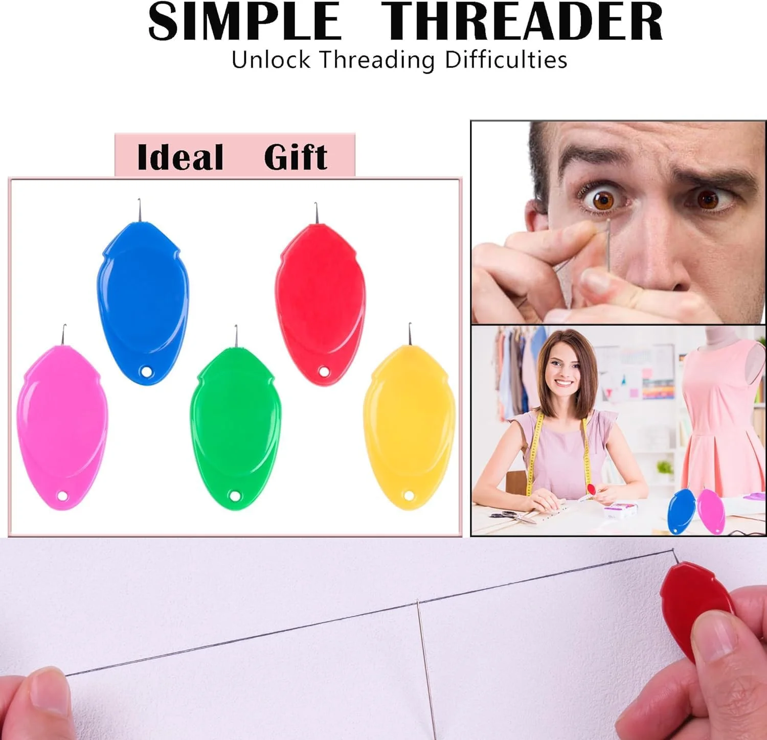 نخکن سوزن LUYAO، 5 عددی، ابزار کوچک نخکن چشمی سوزن، نخکن آسان برای چرخ خیاطی و خیاطی با دست، نخکشی سریع و دقیق، ایدهآل برای سوزندوزی نخکن سوزن LUYAO، 5 عددی، ابزار کوچک نخکن چشمی سوزن، نخکن آسان برای چرخ خیاطی و خیاطی با دست، نخکشی سریع و دقیق، ایدهآل برای سوزندوزی