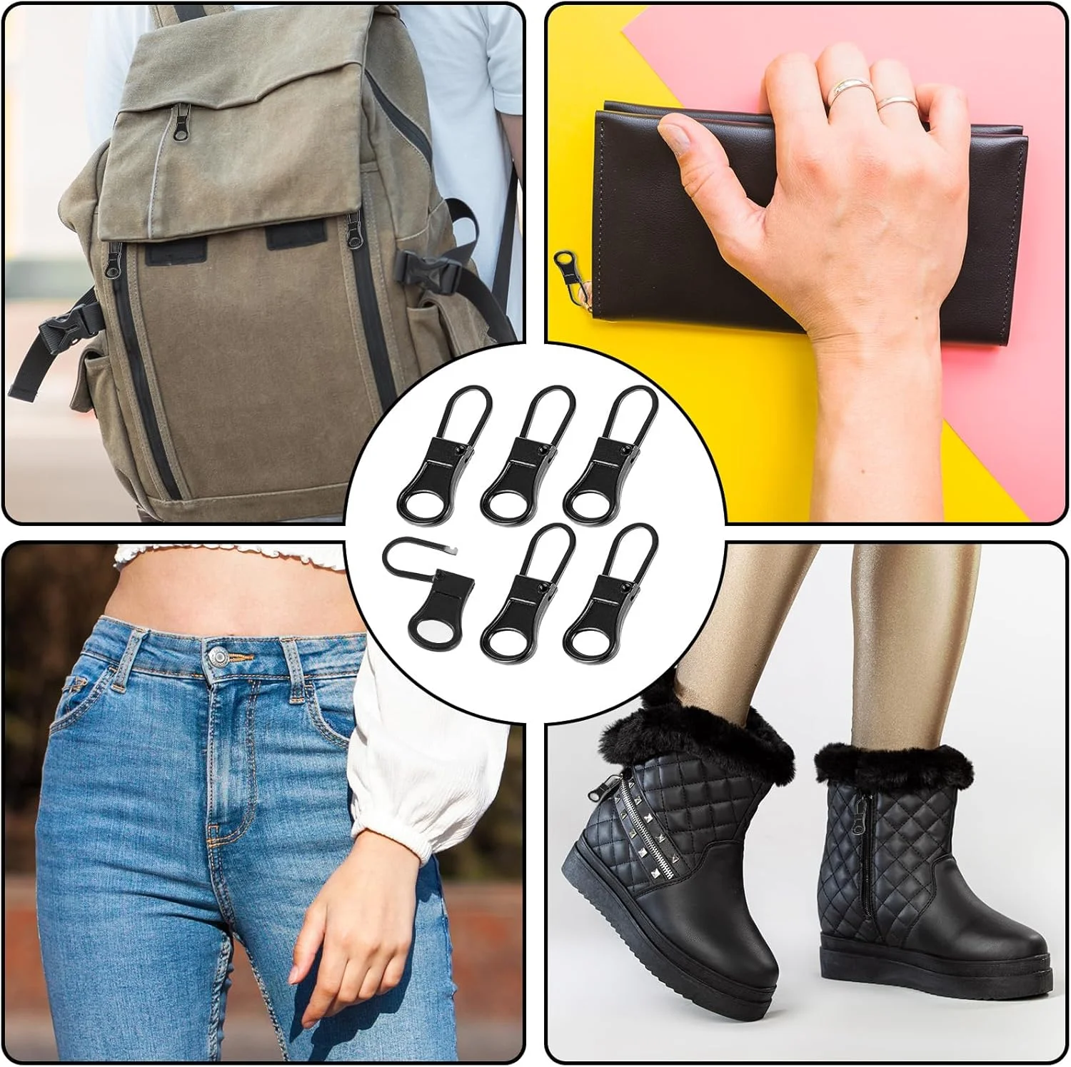 لوسوفی 20 عدد سرزیپ جایگزین جداشدنی، سرزیپ های یونیورسال مشکی برای تعمیر زیپ کاپشن، چمدان، کوله پشتی، کیف پول، چکمه، کت، شلوار و چادر لوسوفی 20 عدد سرزیپ جایگزین جداشدنی، سرزیپ های یونیورسال مشکی برای تعمیر زیپ کاپشن، چمدان، کوله پشتی، کیف پول، چکمه، کت، شلوار و چادر