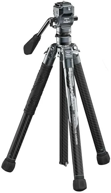 سه پایه مسافرتی فیبر کربنی Ulanzi F38 Fotopro Air III با رهاسازی سریع | هد سیال برای ویدیو | طول نگهداری 42 سانتی متر | 5 بخش پایه 44-156 سانتی متر | حداکثر تحمل وزن هد توپی 3 کیلوگرم | 1.08 کیلوگرم