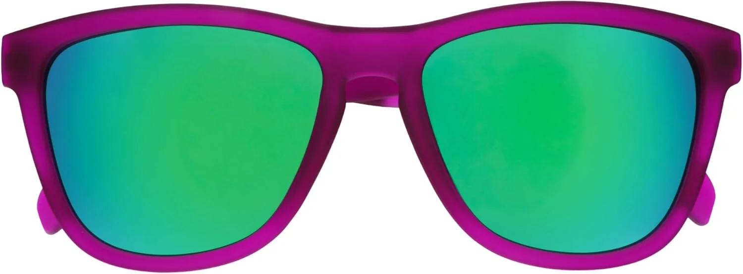 عینک آفتابی پولاریزه مردانه و زنانه goodr مدل Gardening with a Kraken d OG لنز بنفش تیره شفاف با لنز بازتابنده آینه ای سبز روشن محافظت UV400 بدون لغزش بدون پرش، M