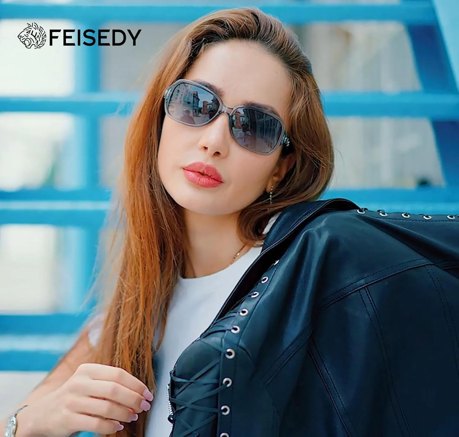 عینک آفتابی مربعی FEISEDY زنانه پلاریزه محافظت UV فشن کلاسیک مدل B2526 عینک آفتابی مربعی FEISEDY زنانه پلاریزه محافظت UV فشن کلاسیک مدل B2526
