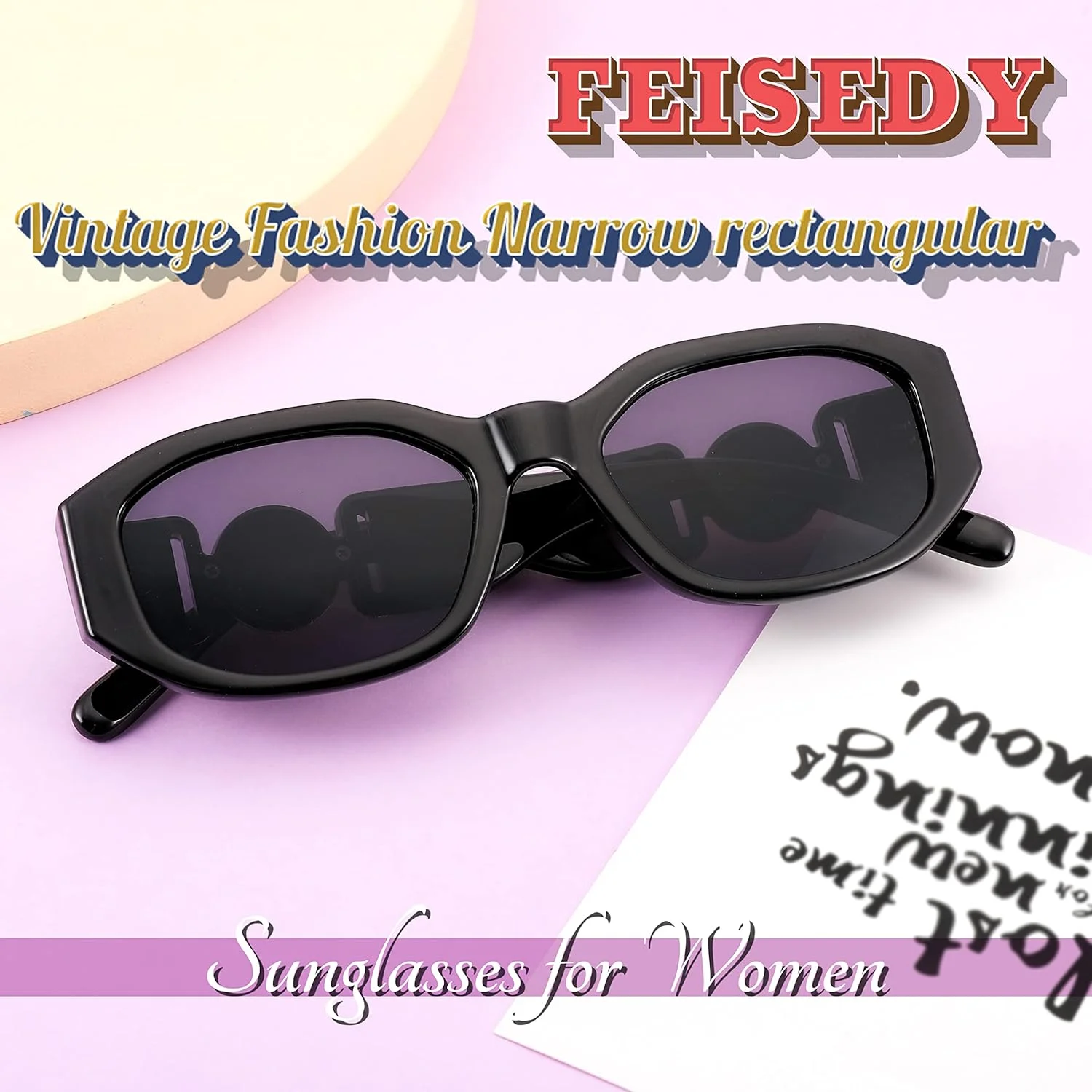 عینک آفتابی مربعی کوچک FEISEDY مردانه زنانه، عینک آفتابی نامنظم و مد روز مدل B2322 عینک آفتابی مربعی کوچک FEISEDY مردانه زنانه، عینک آفتابی نامنظم و مد روز مدل B2322