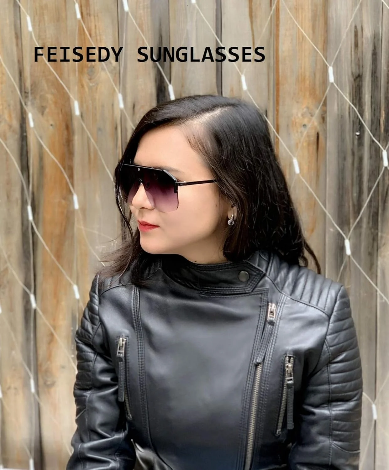 عینک آفتابی یک تکه بدون فریم بزرگ و شیک FEISEDY، عینک آفتابی فلزی تخت و بزرگ برای مردان و زنان B2634 عینک آفتابی یک تکه بدون فریم بزرگ و شیک FEISEDY، عینک آفتابی فلزی تخت و بزرگ برای مردان و زنان B2634