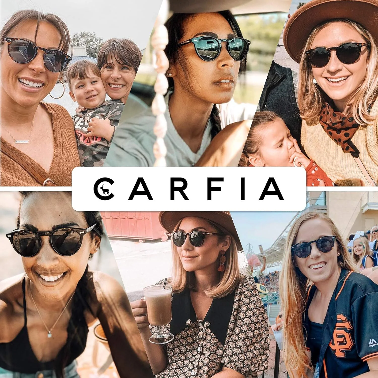 عینک آفتابی پلاریزه زنانه Carfia با طراحی وینتیج و لنز محافظ UV400 و فریم استات