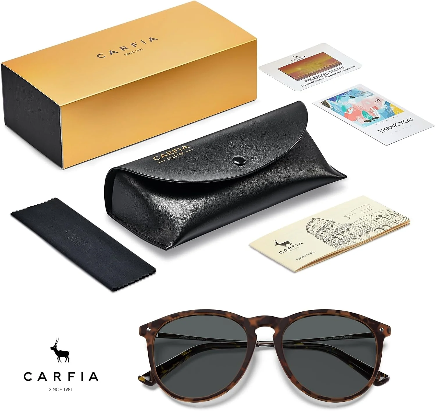 عینک آفتابی شیک زنانه CARFIA، پلاریزه با محافظت UV، سبک کلاسیک رترو مدل CA5100 عینک آفتابی شیک زنانه CARFIA، پلاریزه با محافظت UV، سبک کلاسیک رترو مدل CA5100