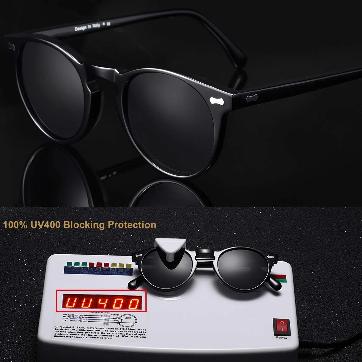 عینک آفتابی پلاریزه زنانه Carfia با طراحی وینتیج و لنز محافظ UV400 و فریم استات