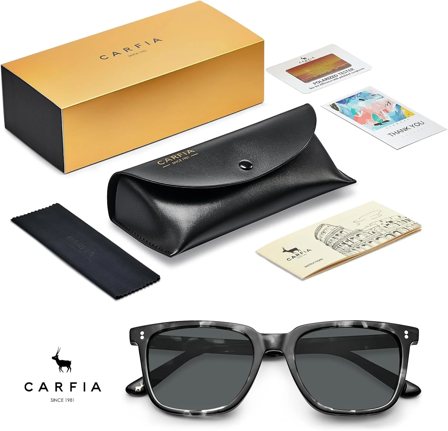 عینک آفتابی پلاریزه استات CARFIA برای صورت های کوچک زنانه - محافظت UV400 ضد تابش نور مدل CA5354C عینک آفتابی پلاریزه استات CARFIA برای صورت های کوچک زنانه - محافظت UV400 ضد تابش نور مدل CA5354C