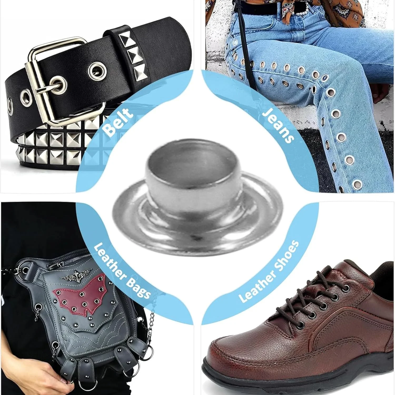 مجموعه 200 عددی پرچ و حلقه لیتواکسپه 10 میلیمتری، مناسب برای هسته مهره، لباس، چرم و بوم (نقرهای) مجموعه 200 عددی پرچ و حلقه لیتواکسپه 10 میلیمتری، مناسب برای هسته مهره، لباس، چرم و بوم (نقرهای)