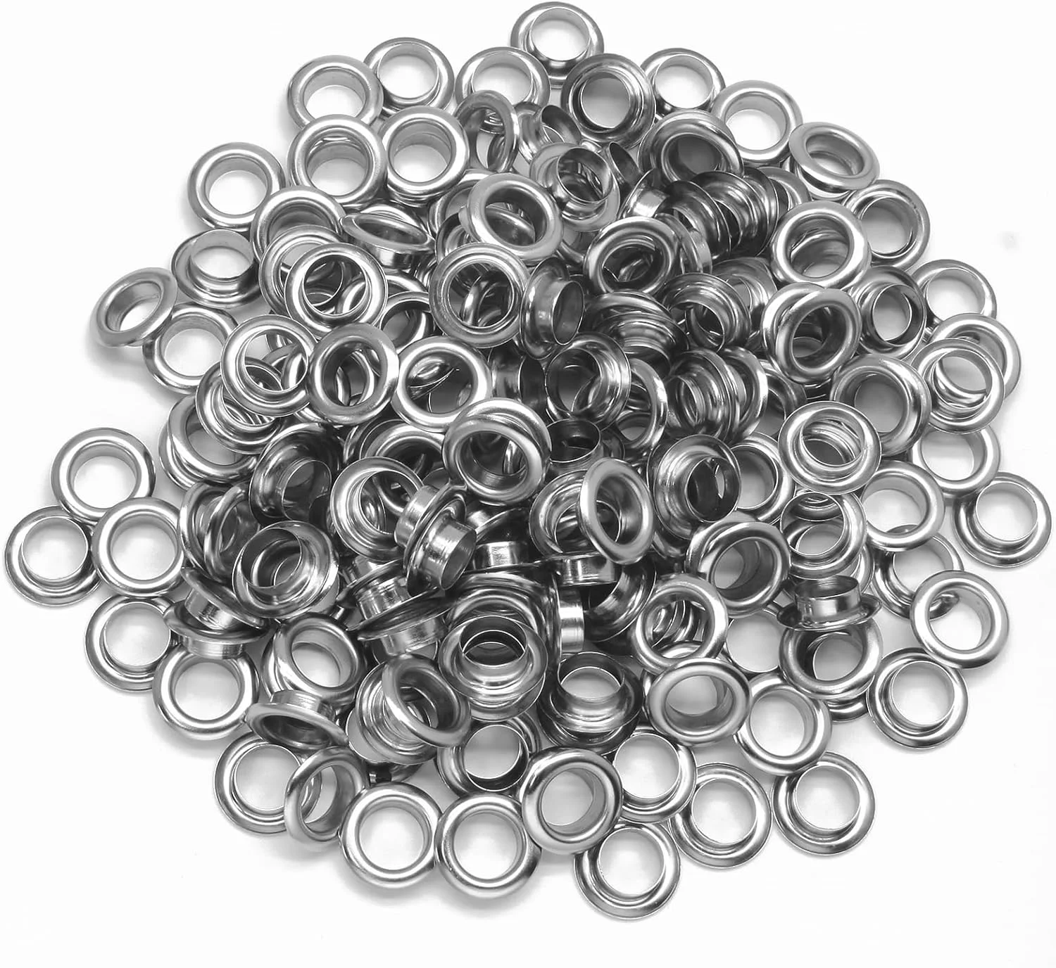 مجموعه 200 عددی پرچ و حلقه لیتواکسپه 10 میلیمتری، مناسب برای هسته مهره، لباس، چرم و بوم (نقرهای) مجموعه 200 عددی پرچ و حلقه لیتواکسپه 10 میلیمتری، مناسب برای هسته مهره، لباس، چرم و بوم (نقرهای)