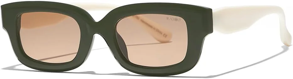 Eyewa - BlackOut TERRA، عینک آفتابی унисекс، عینک آفتابی مستطیلی، محافظت در برابر اشعه ماوراء بنفش: UV400