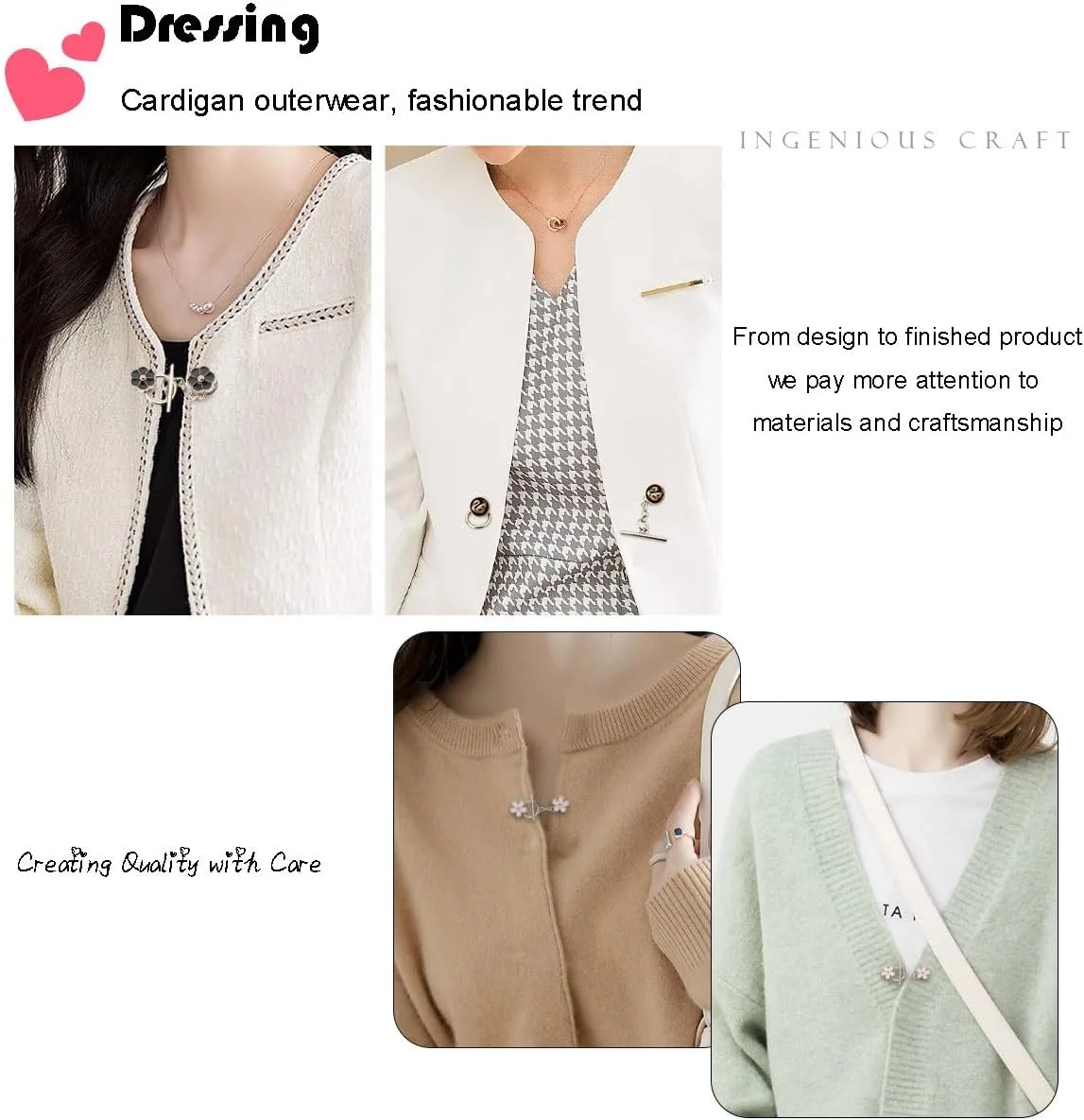 Lizihengpi ست 6 عددی کاور دکمه ضد باز شدن برای لباس زنانه، سنجاق سینه کمر، دکمه های سفت کننده پیراهن، سنجاق کوچک سفت کننده لباس Lizihengpi ست 6 عددی کاور دکمه ضد باز شدن برای لباس زنانه، سنجاق سینه کمر، دکمه های سفت کننده پیراهن، سنجاق کوچک سفت کننده لباس