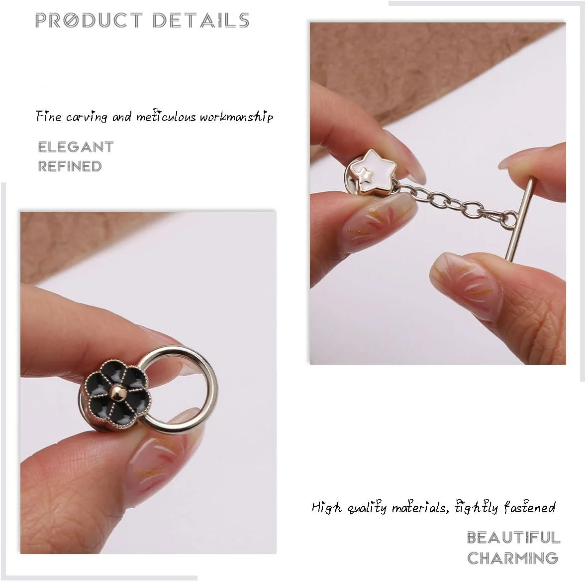 Lizihengpi ست 6 عددی کاور دکمه ضد باز شدن برای لباس زنانه، سنجاق سینه کمر، دکمه های سفت کننده پیراهن، سنجاق کوچک سفت کننده لباس Lizihengpi ست 6 عددی کاور دکمه ضد باز شدن برای لباس زنانه، سنجاق سینه کمر، دکمه های سفت کننده پیراهن، سنجاق کوچک سفت کننده لباس