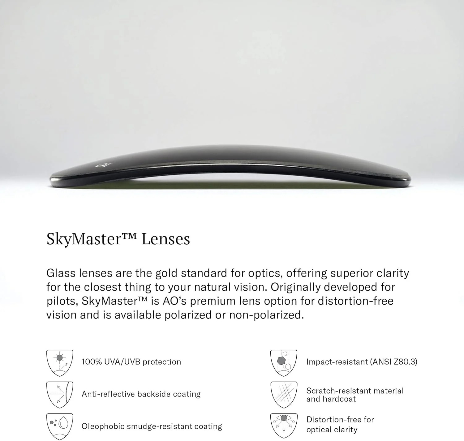 عینک آفتابی خلبانی اورجینال AO - لنزهای شیشه ای SkyMaster