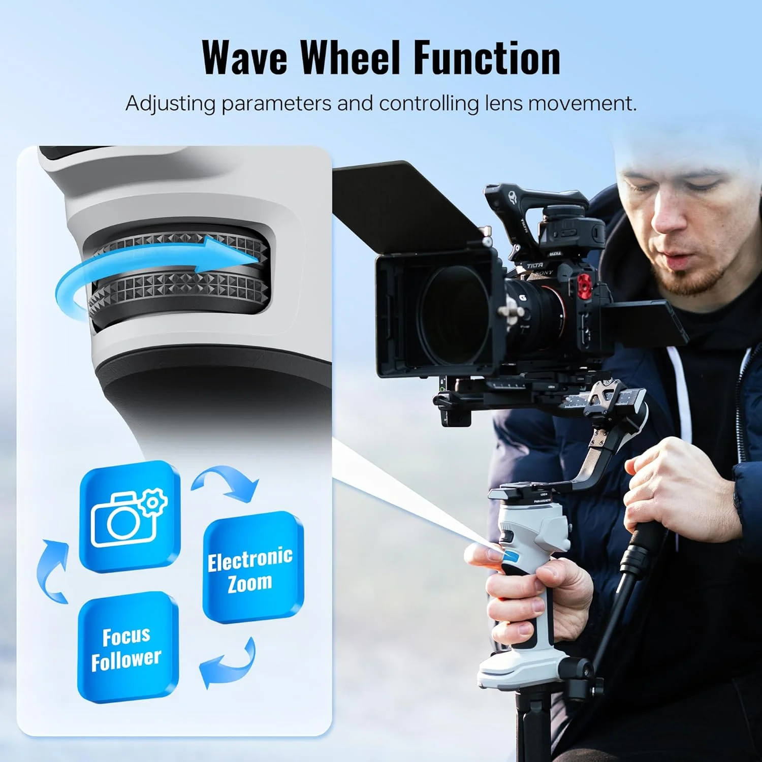 گیمبال دوربین ZHIYUN CINEPEER CRANE 4E [اورجینال] برای دوربین های DSLR و بدون آینه، گیمبال تثبیت کننده 3 محوره، تثبیت کننده دوربین سبک وزن برای نیکون/کانن/سونی/پاناسونیک/فوجی فیلم، خاکستری روشن