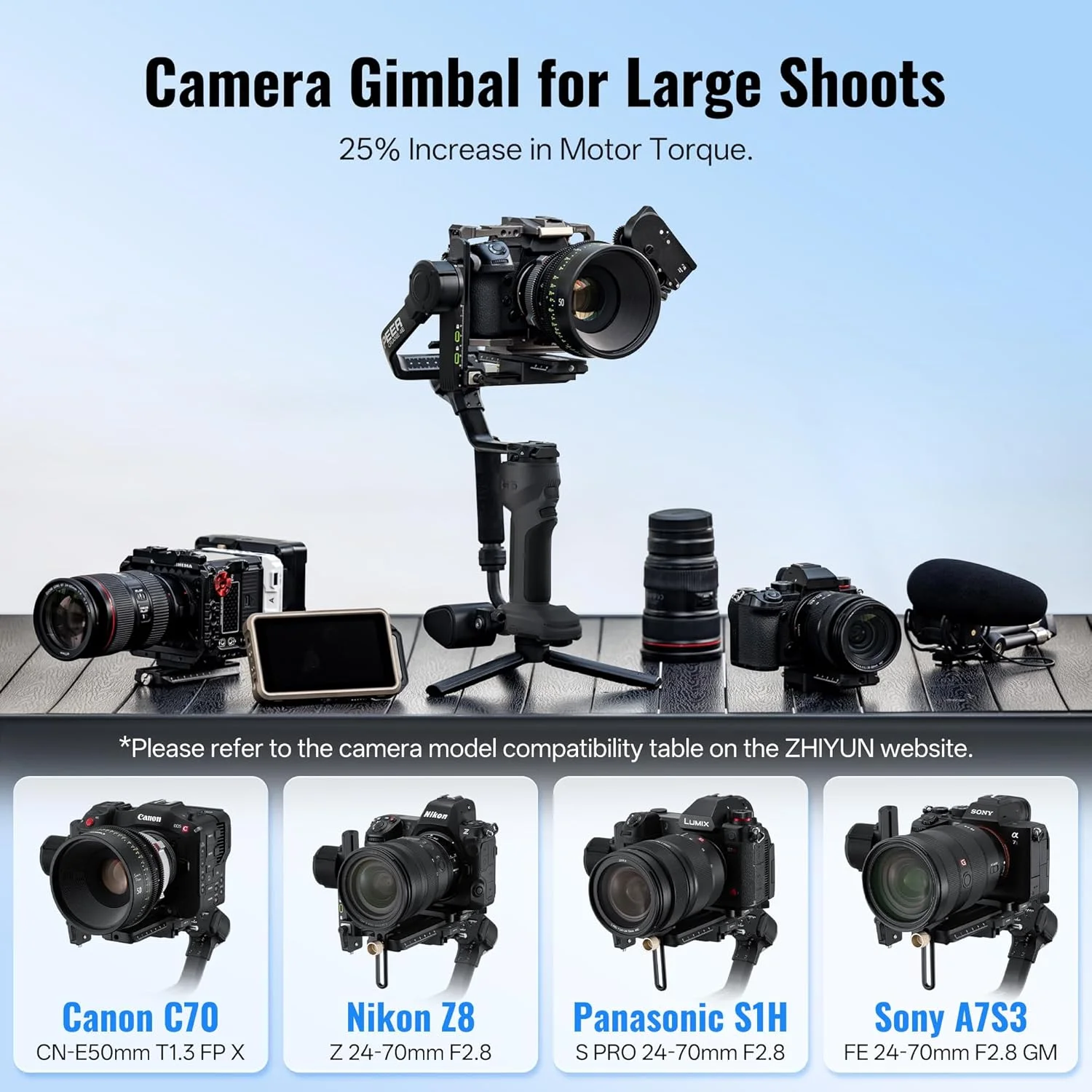 گیمبال دوربین ZHIYUN CINEPEER CRANE 4E برای دوربین های DSLR و بدون آینه، گیمبال تثبیت کننده 3 محوره، تثبیت کننده سبک دوربین برای Nikon/Canon/Sony/Panasonic/Fujifilm، خاکستری تیره گیمبال دوربین ZHIYUN CINEPEER CRANE 4E برای دوربین های DSLR و بدون آینه، گیمبال تثبیت کننده 3 محوره، تثبیت کننده سبک دوربین برای Nikon/Canon/Sony/Panasonic/Fujifilm، خاکستری تیره