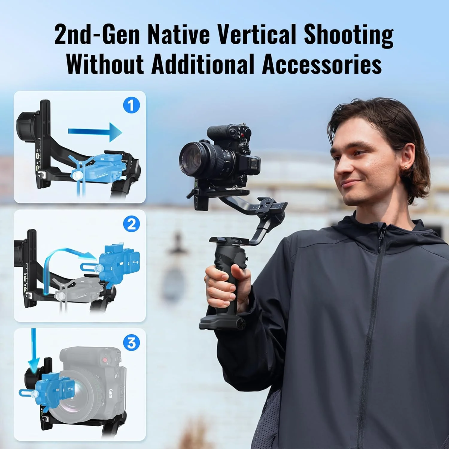 گیمبال دوربین ZHIYUN CINEPEER CRANE 4E برای دوربین های DSLR و بدون آینه، گیمبال تثبیت کننده 3 محوره، تثبیت کننده سبک دوربین برای Nikon/Canon/Sony/Panasonic/Fujifilm، خاکستری تیره گیمبال دوربین ZHIYUN CINEPEER CRANE 4E برای دوربین های DSLR و بدون آینه، گیمبال تثبیت کننده 3 محوره، تثبیت کننده سبک دوربین برای Nikon/Canon/Sony/Panasonic/Fujifilm، خاکستری تیره