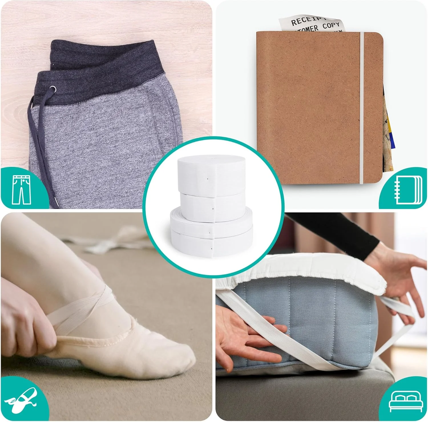 کش LeisuDay 10 متری خیاطی با عرض 40 میلی متر - کش لاستیکی قوی، کش شلوار، لوازم خیاطی منسوجات خانگی، کش DIY صنایع دستی (سفید) کش LeisuDay 10 متری خیاطی با عرض 40 میلی متر - کش لاستیکی قوی، کش شلوار، لوازم خیاطی منسوجات خانگی، کش DIY صنایع دستی (سفید)