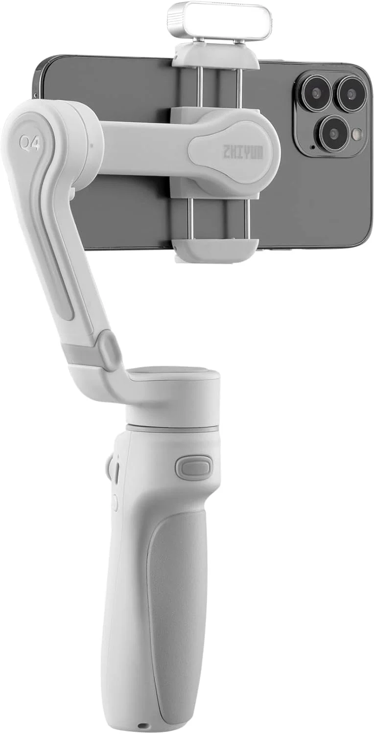 لرزشگیر گیمبال ژیون اسموث Q4 کمبو، گیمبال دستی 3 محوره برای تلفن هوشمند، دارای میله افزایش طول داخلی، تثبیت کننده برای ولاگ، یوتیوب، تیک تاک، ویدیوی زنده سازگار با آیفون و اندروید
